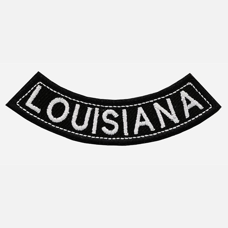 Louisiana Mini Bottom Rocker Embroidered Vest Patch