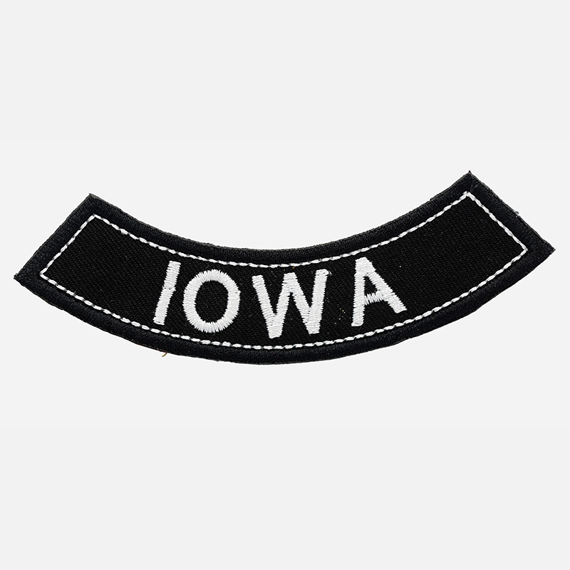 Iowa Mini Bottom Rocker Embroidered Vest Patch