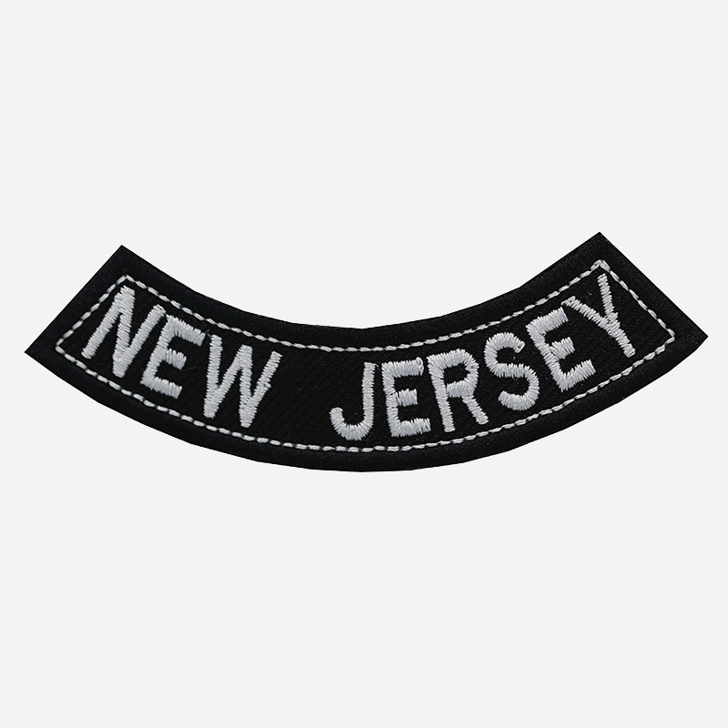 New Jersey Mini Bottom Rocker Embroidered Vest Patch