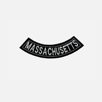 Massachusetts Mini Bottom Rocker Embroidered Vest Patch
