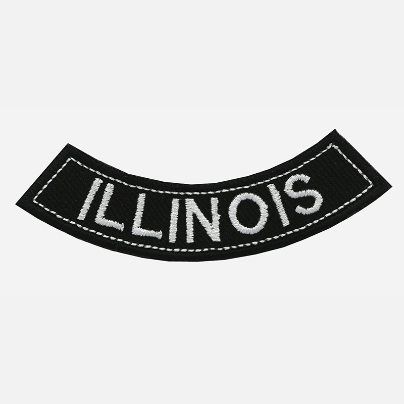 Illinois Mini Bottom Rocker Embroidered Vest Patch