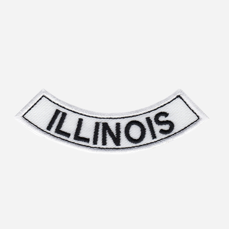 Illinois Mini Bottom Rocker Embroidered Vest Patch