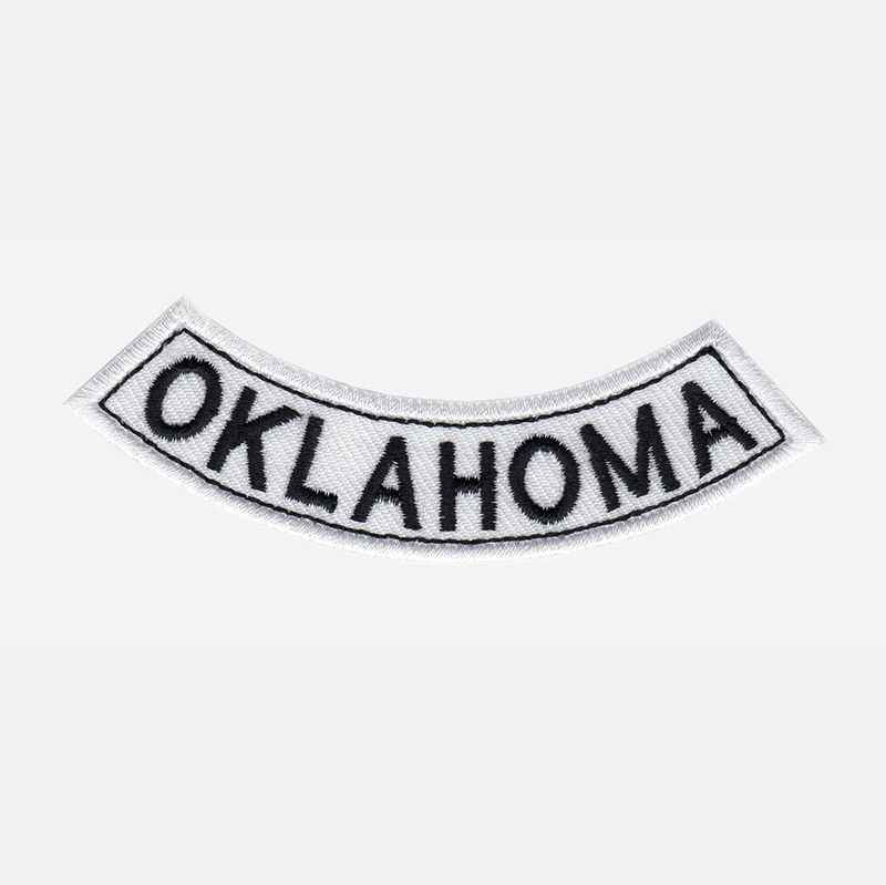 Oklahoma Mini Bottom Rocker Embroidered Vest Patch