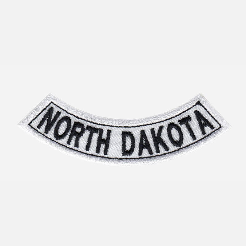 North Dakota Mini Bottom Rocker Embroidered Vest Patch