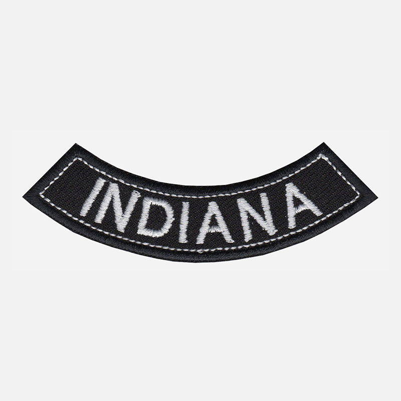 Indiana Mini Bottom Rocker Embroidered Vest Patch