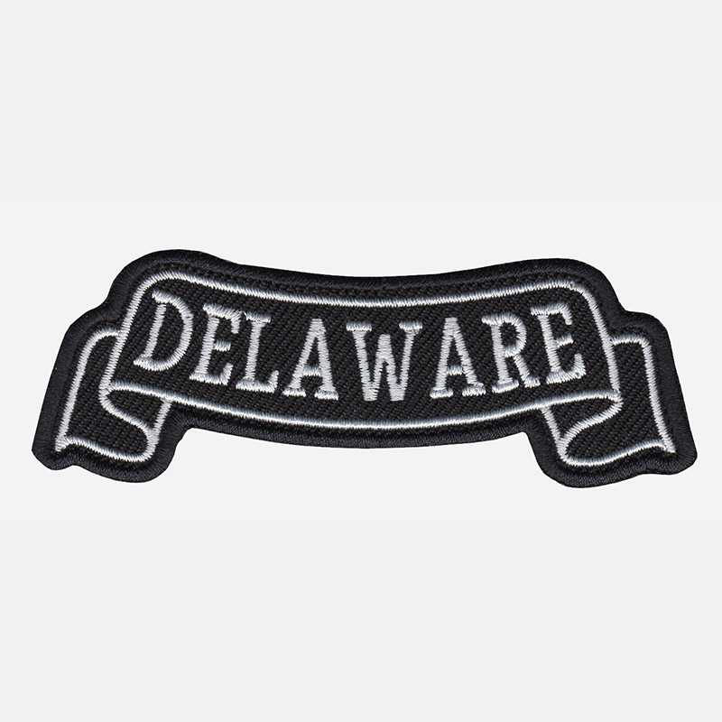 Delaware Top Banner Embroidered Biker Vest Patch
