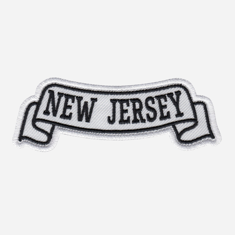 New Jersey Top Banner Embroidered Biker Vest Patch