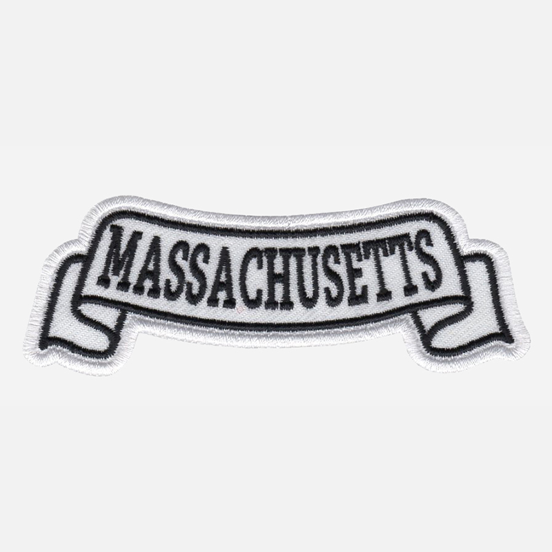 Massachusetts Top Banner Embroidered Biker Vest Patch
