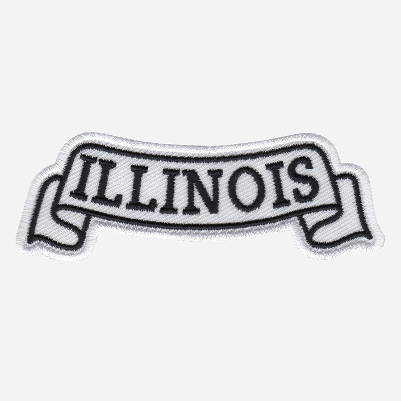 Illinois Top Banner Embroidered Biker Vest Patch