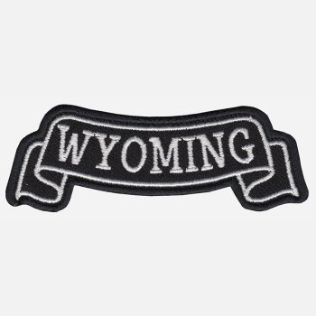 Wyoming Top Banner Embroidered Biker Vest Patch