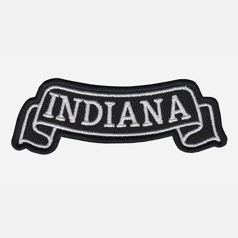 Indiana Top Banner Embroidered Biker Vest Patch