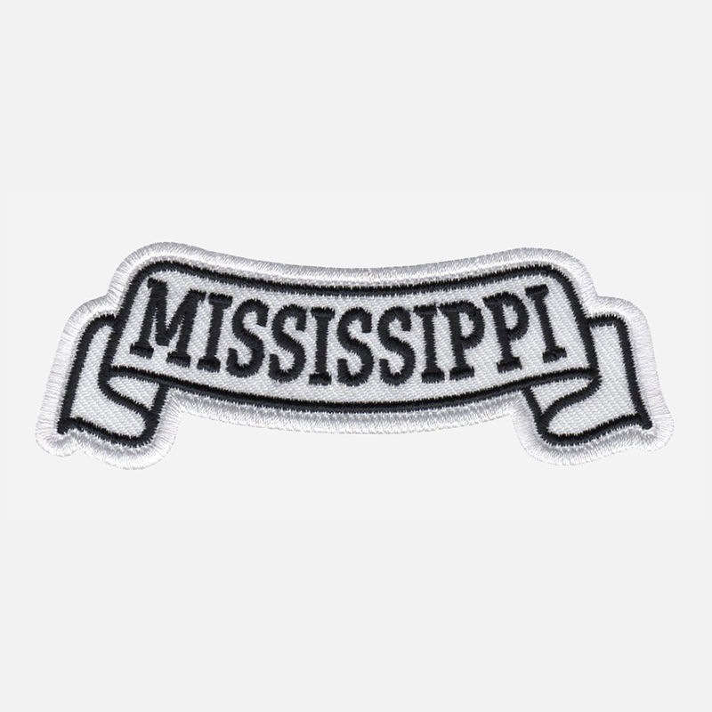 Mississippi Top Banner Embroidered Vest Patch