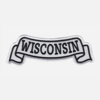 Wisconsin Top Banner Embroidered Biker Vest Patch