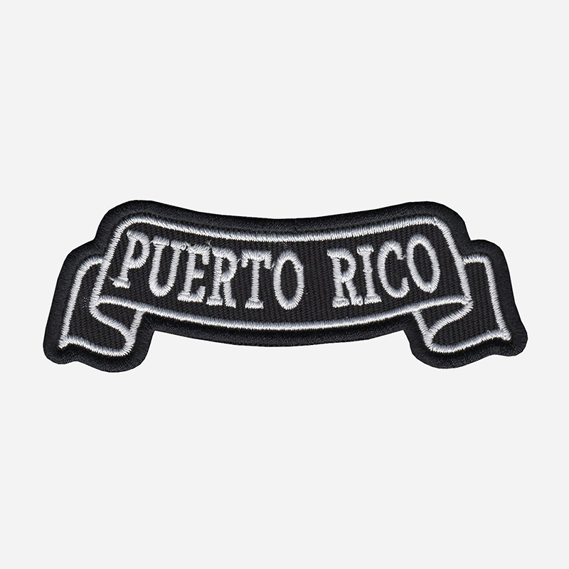 Puerto Rico Top Banner Embroidered Biker Vest Patch