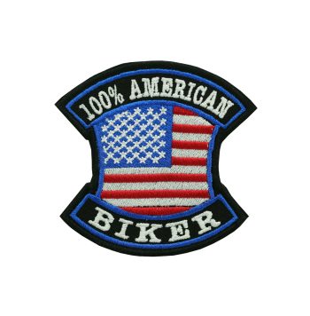 100 Percent American Biker Embroider Patch