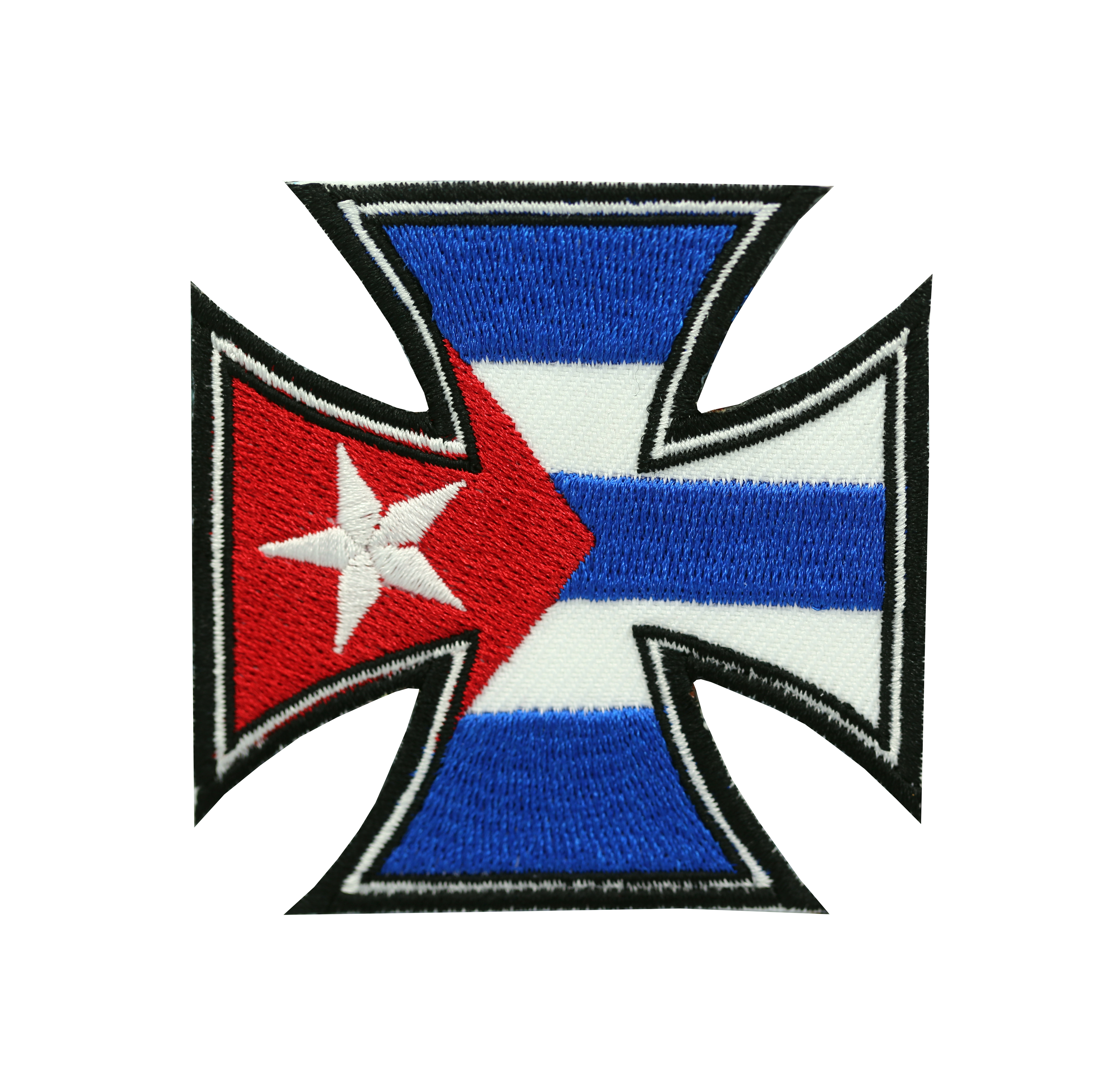 Iron Cross Cuban Flag embroidery Patch