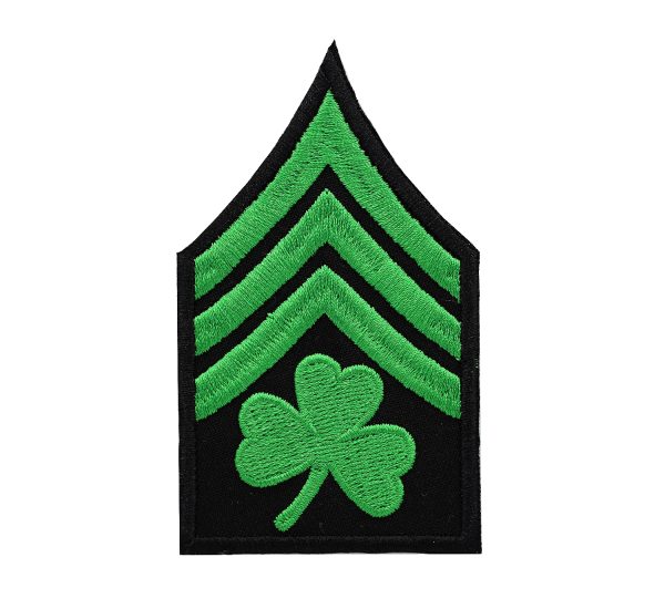 Irish Clover Sargent Emblem Embroidery Biker Patch