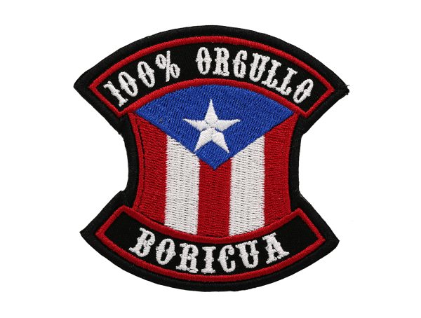 100% Orgullo Boricua Embroidered Patch