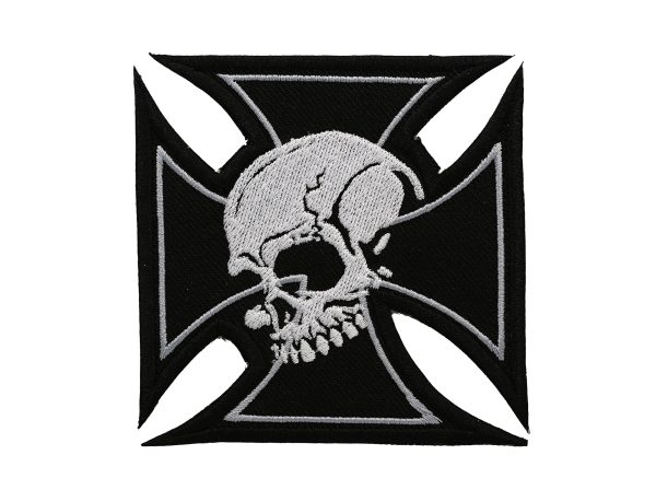 Iron Cross Skull Embroidered Patch