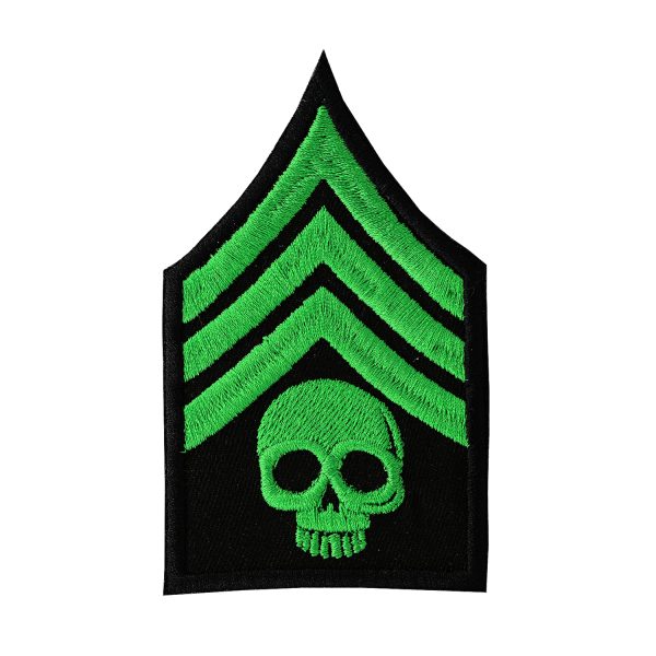 Sergeant Skull Rank Embroidered Patch - Image 3