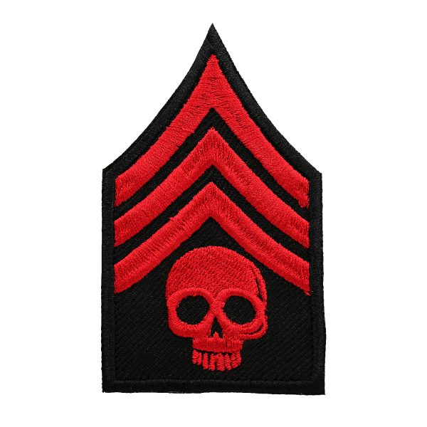 Sergeant Skull Rank Embroidered Patch - Image 2