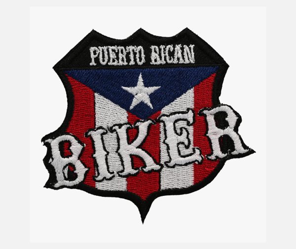 Puerto Rican Biker Shield Embroidered Patch